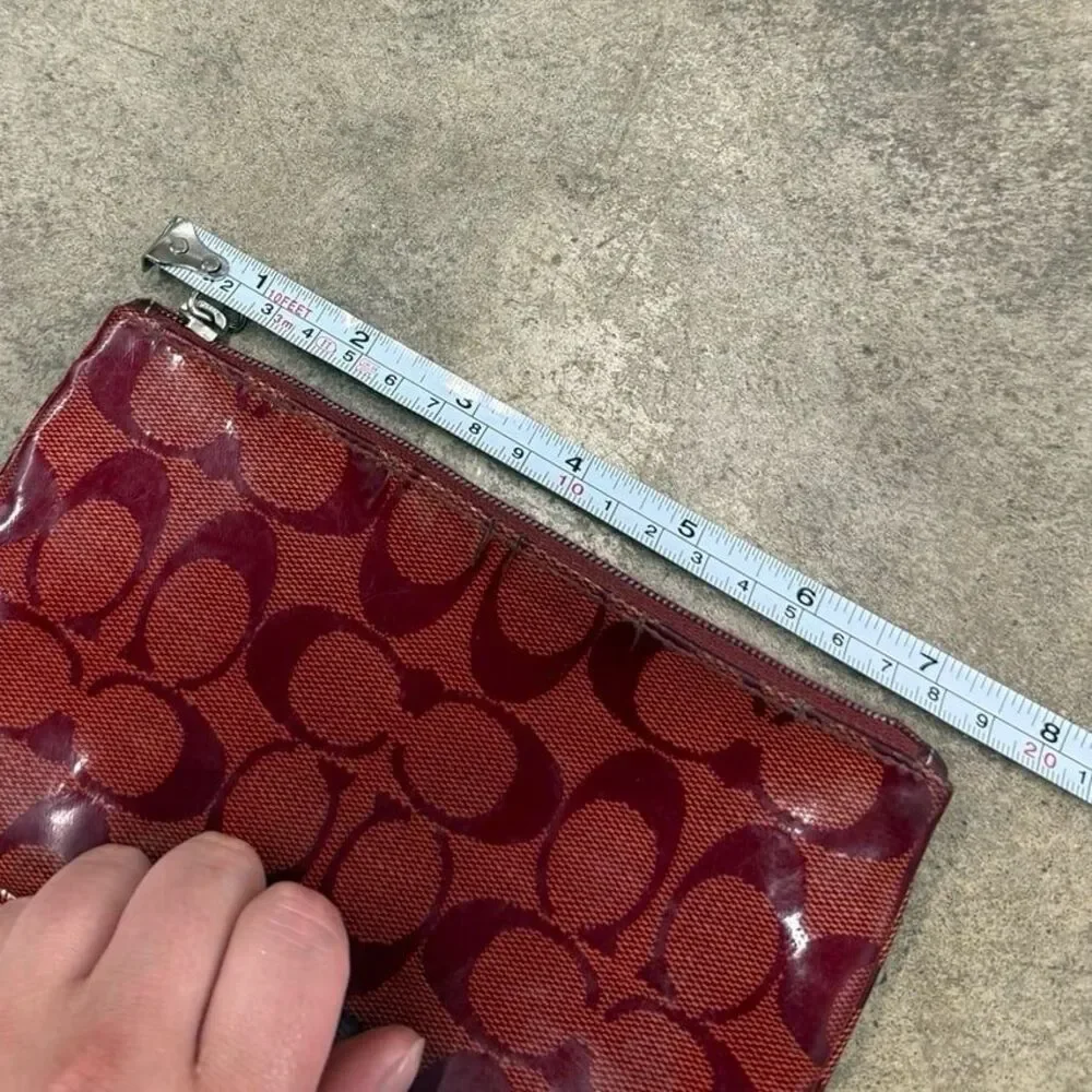 Vintage y2k Coach Patent Monogram wristlet wallet coin purse